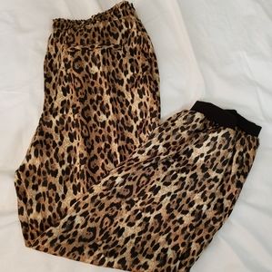 Cheetah polyester jogger pants
